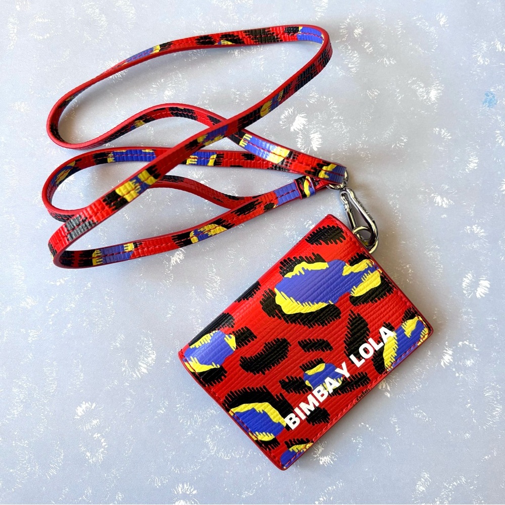 BIMBA Y LOLA Leopard ID Card Holder with Lanyard